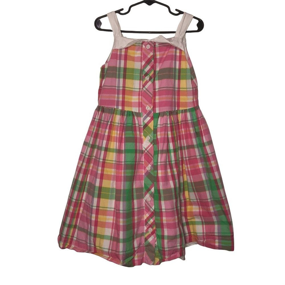 Janie & Jack Plaid Dress Pink Green 4